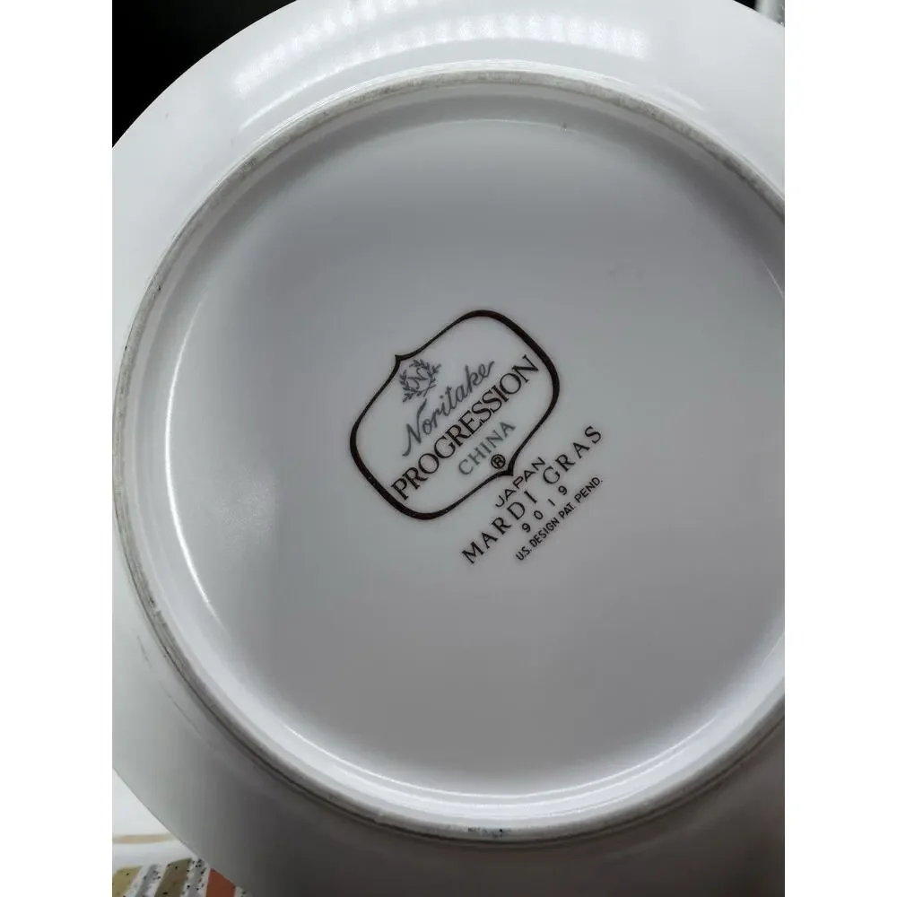Noritake Progression Mardi Gras Bread Plates Vintage Set 4 Japan 70s 6.25